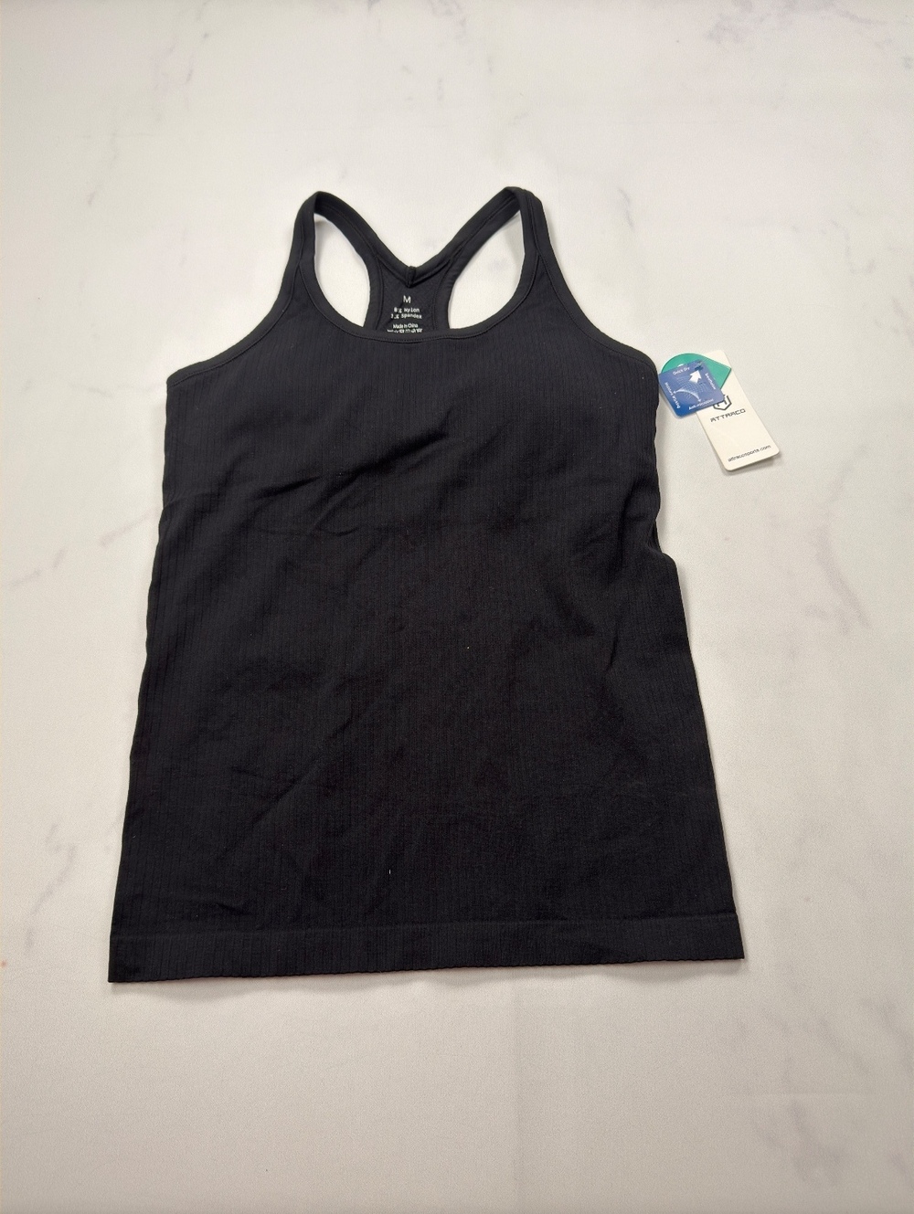 Attraco Tank Top Black Ribbed Athletic - Womens M NWT